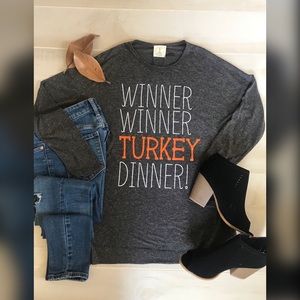 LAST 1! Shirt graphic Winner winner turkey dinner